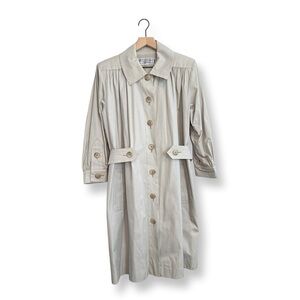 Yves Saint Laurent Diffusion Cream Trench Shirt Dress | Vintage Minimalist | S